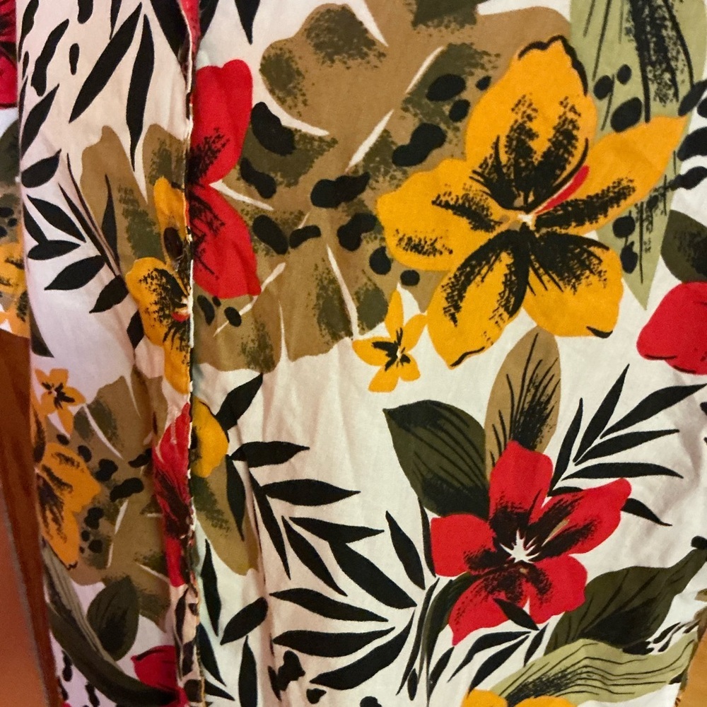 Vintage 80s tropical flowers oversized shirt - Picture 4 of 9
